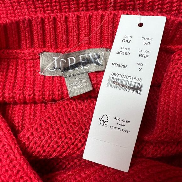 NWT J.CREW Crossback Sweater Tank Red Cotton Blend - Picture 2 of 6